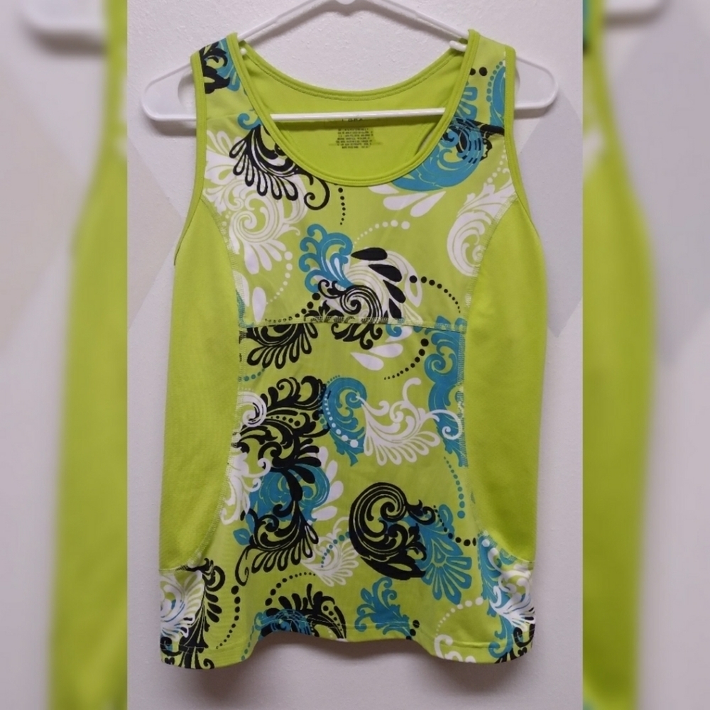 Vibrant Green and Blue Women's Tank Top